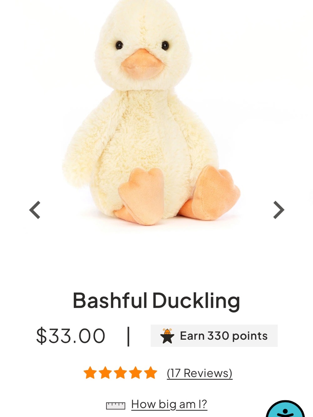 Sold out retired Jellycat Bashful Duckling Plush - brand new with tags